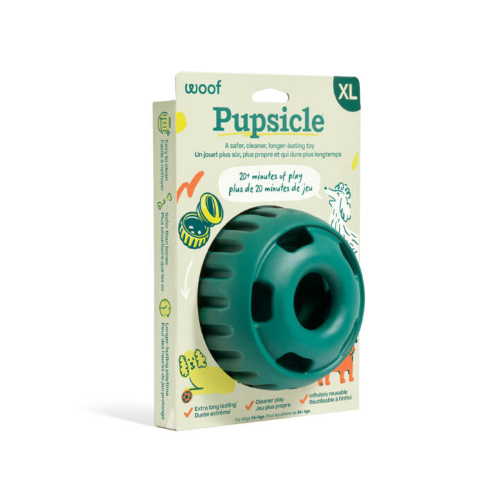 Jouet distributeur de gâteries Pupsicle vert pour chien