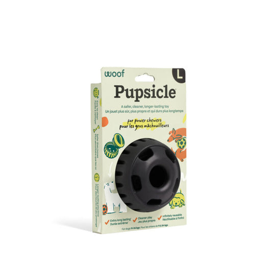 Jouet distributeur de gâteries Pupsicle Power Chewer noir pour chien