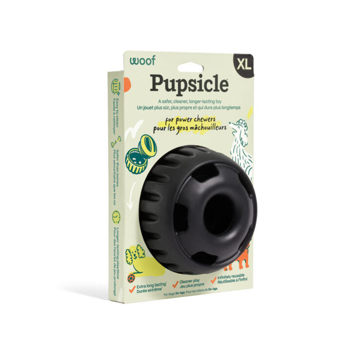 Jouet distributeur de gâteries Pupsicle Power Chewer noir pour chien