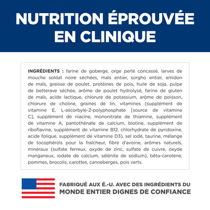 Estomac et peau sensibles adulte goberge durable, orge et farine d'insectes - nourriture sèche pour chien