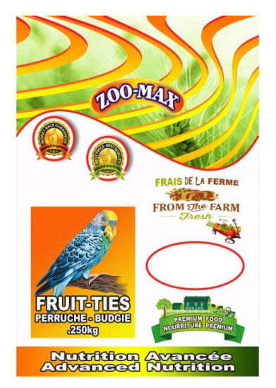 Nourriture Fruit-Ties pour perruche 250 g
