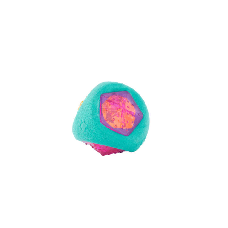 Balle lumineuse DEL ZippyTuff rose et turquoise 3 po