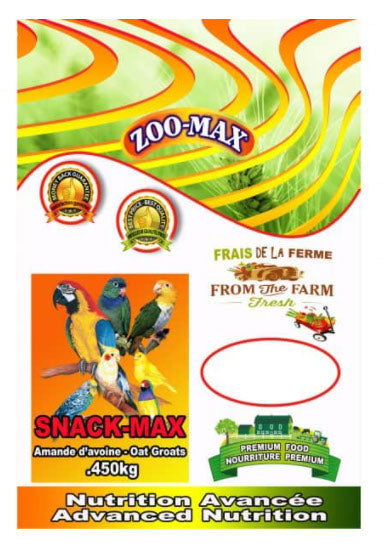 Gâterie pour oiseaux Snack-Max avoine décortiquée 454 g