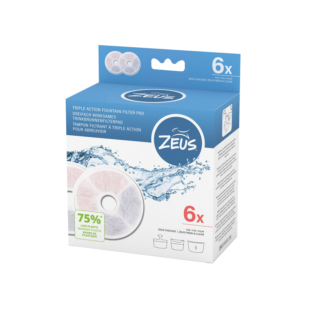 Tampons filtrants à triple action pour abreuvoirs (paquet de 6)