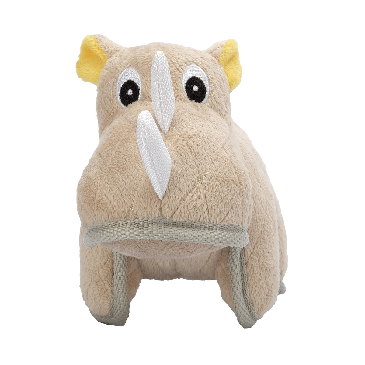 Jouet Safari pour chiens, rhinocéros beige, 15 cm