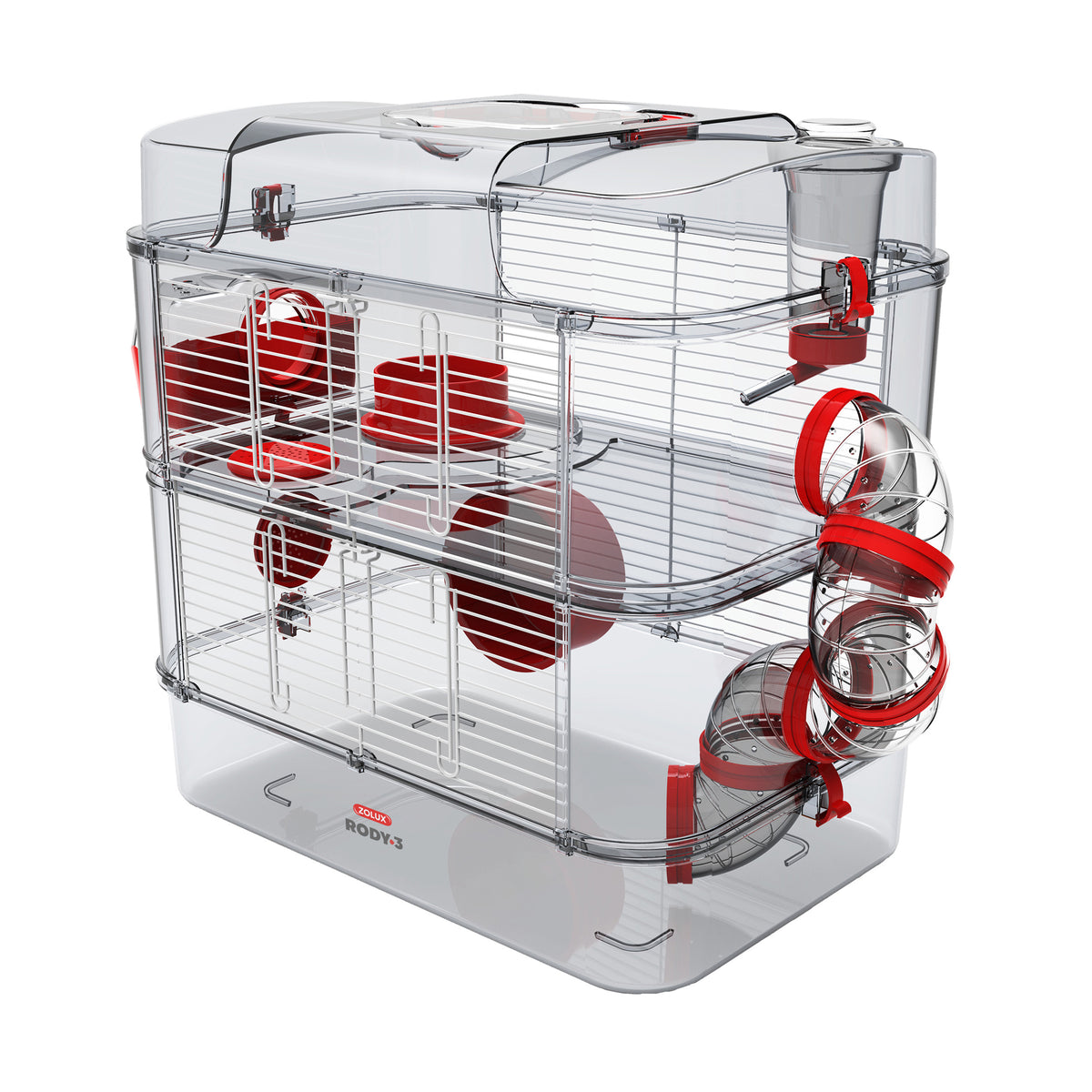 Cage Duo Rody 3 pour hamster, deux étages, 41 x 27 x 40 cm
