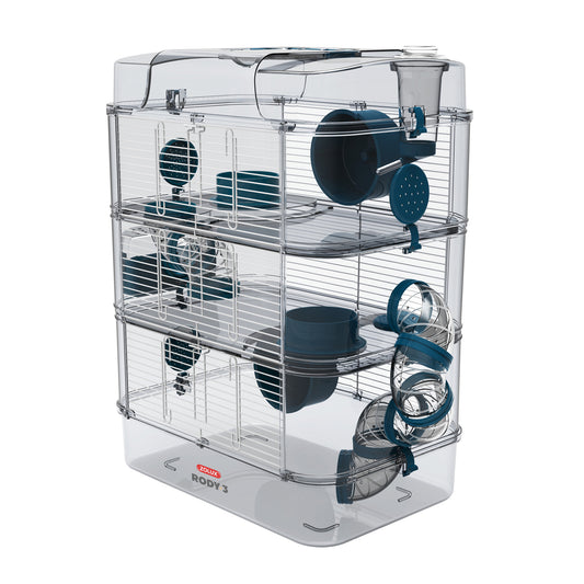 Cage Trio Rody 3 pour hamster, trois étages, 41 x 27 x 53 cm