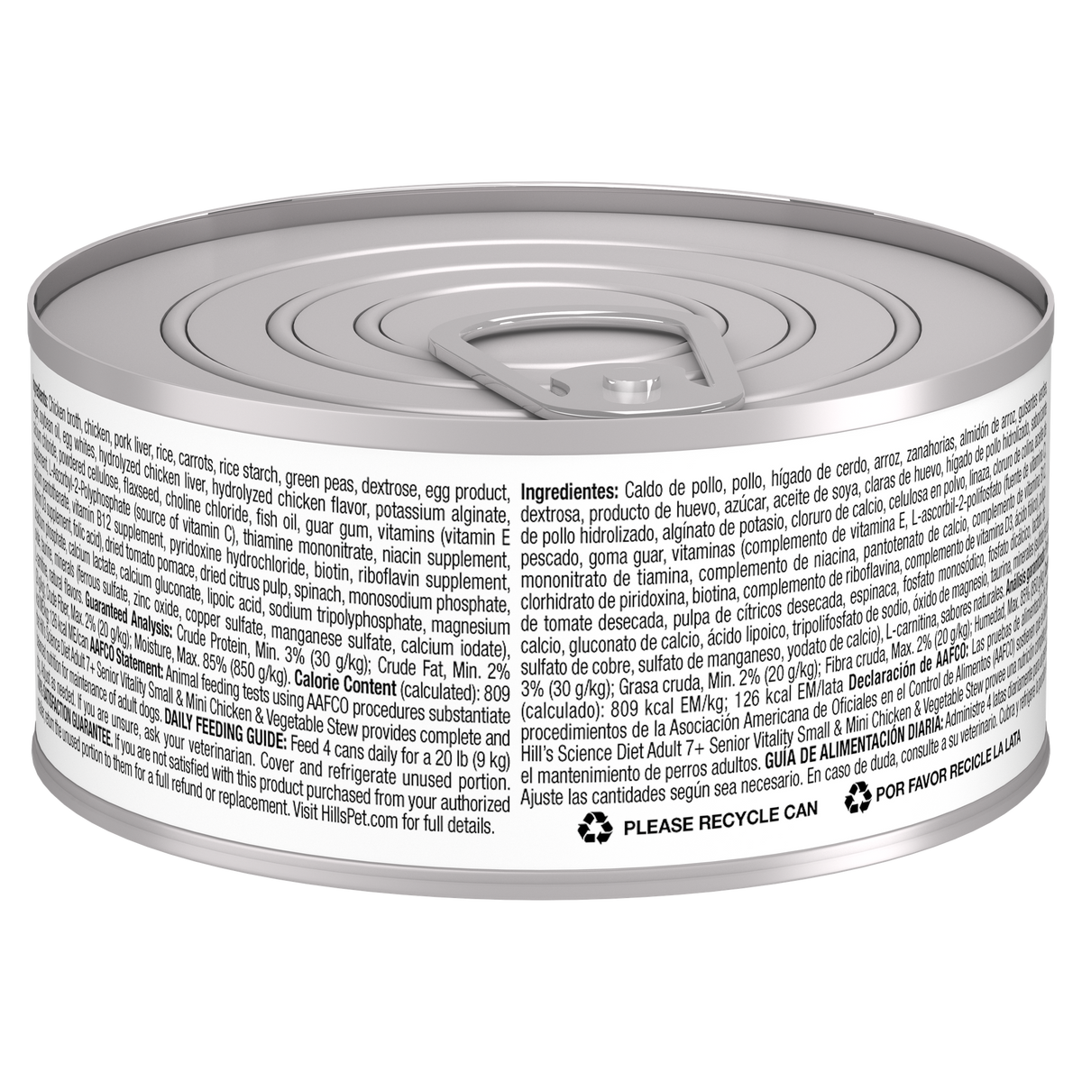 Vitalité sénior 7+ petite race ragoût de poulet - nourriture humide pour chien 156 g