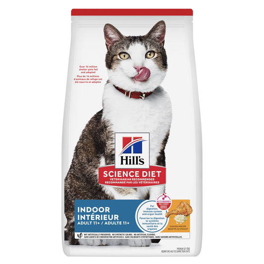Sénior 11+ intérieur poulet - nourriture sèche pour chat 3,18 kg