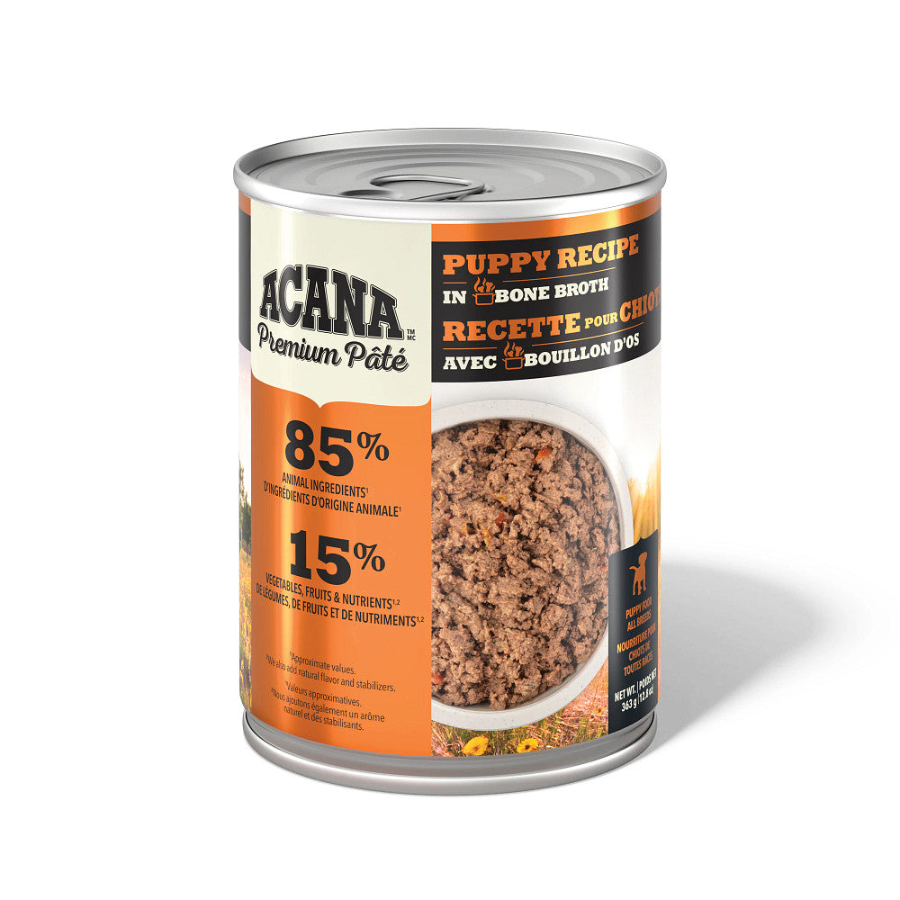 Morceaux en bouillon d'os pour chiot - nourriture humide pour chien 363 g