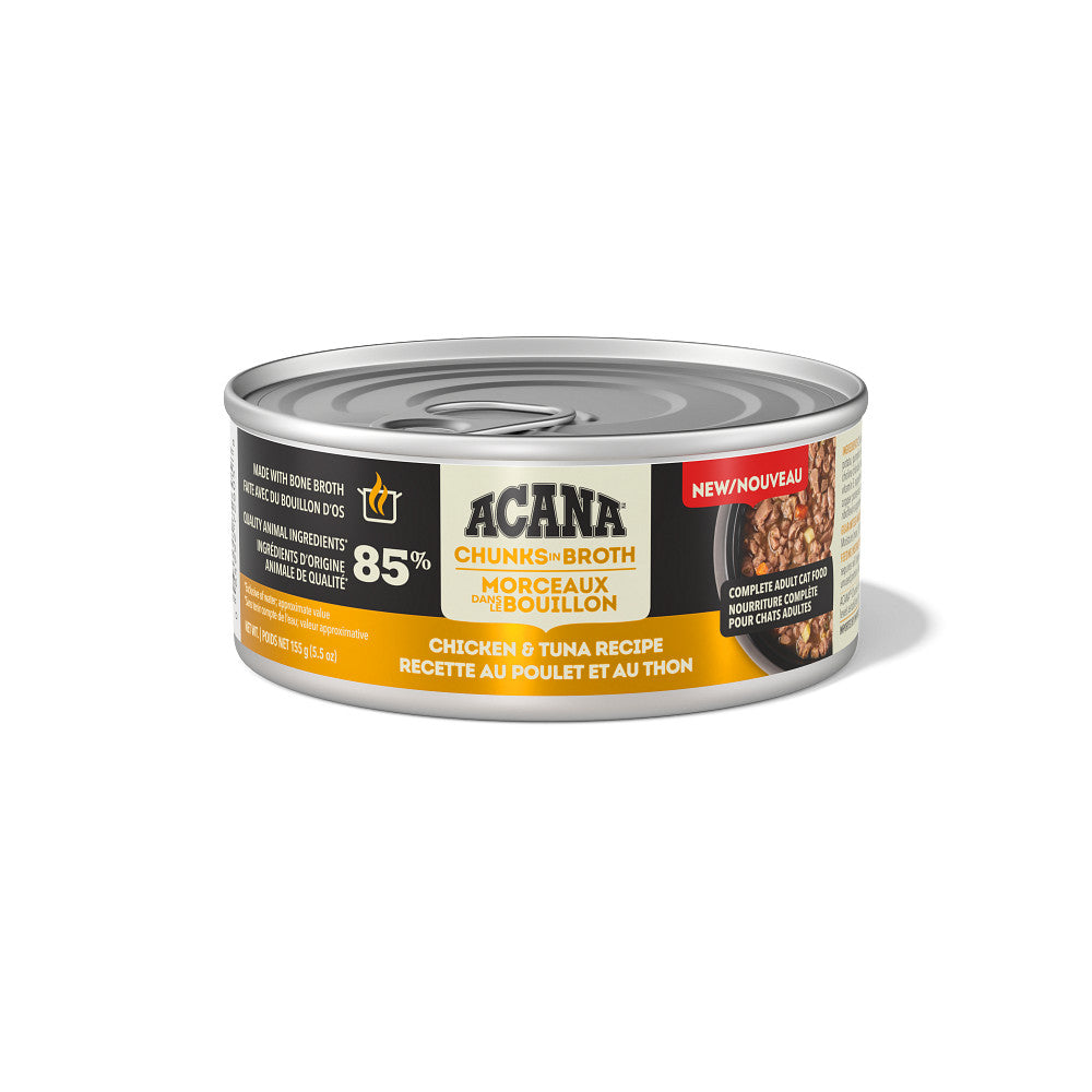 Morceaux en bouillon poulet et thon - nourriture humide pour chat 155 g