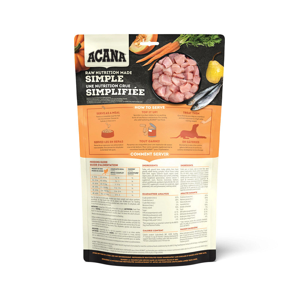 Morceaux lyophilisés à la dinde - nourriture lyophilisée pour chien 227 g