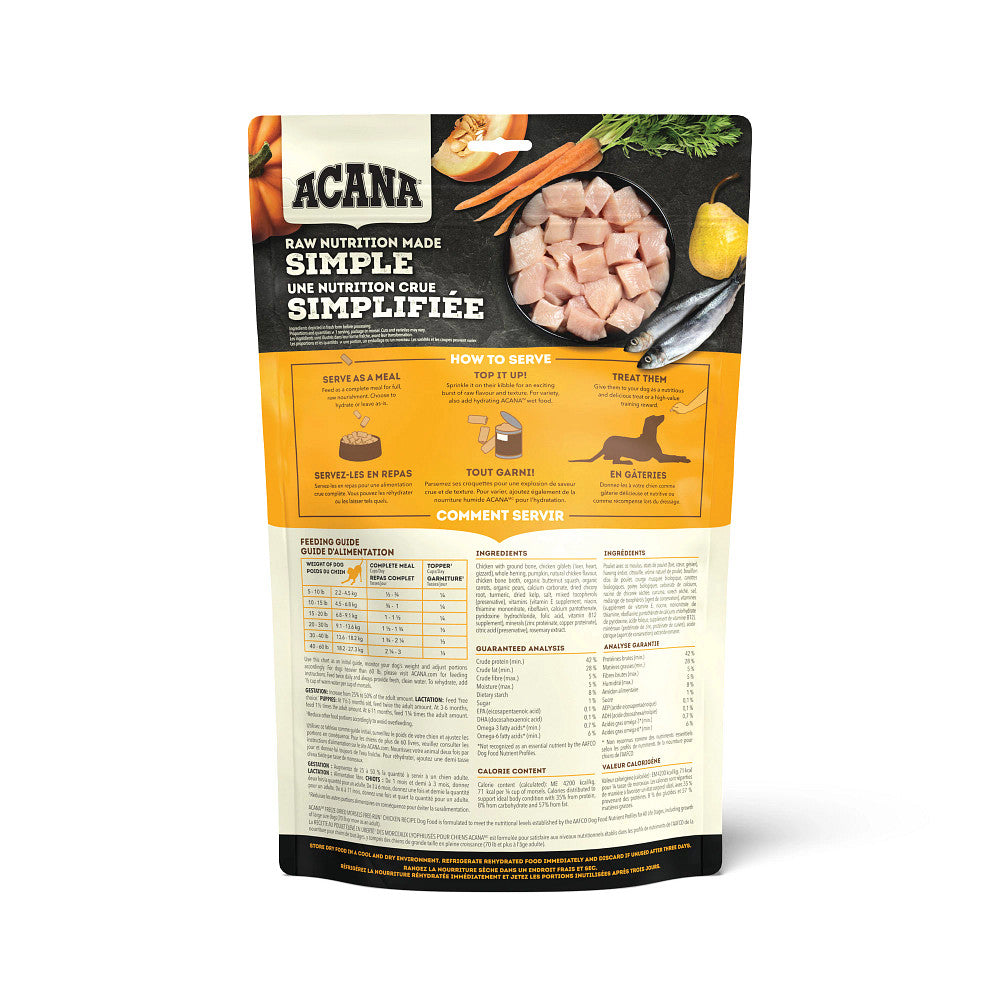 Morceaux lyophilisés au poulet - nourriture lyophilisée pour chien 227 g