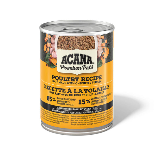 Pâté premium à la volaille - nourriture humide pour chien 363 g