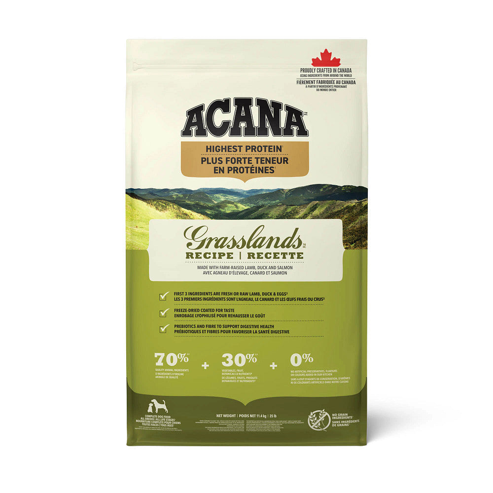 Plus forte teneur en protéines Grasslands - nourriture sèche pour chien
