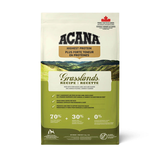 Plus forte teneur en protéines Grasslands - nourriture sèche pour chien