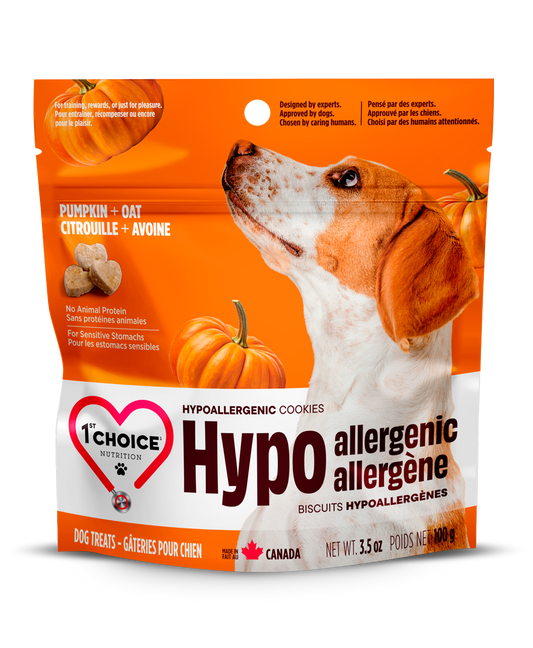 Biscuits hypoallergènes pour chien - Citrouille et avoine