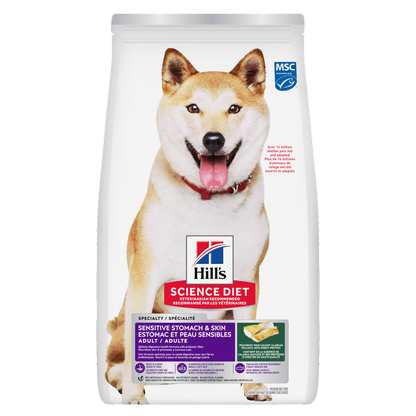 Estomac et peau sensibles adulte goberge durable, orge et farine d'insectes - nourriture sèche pour chien