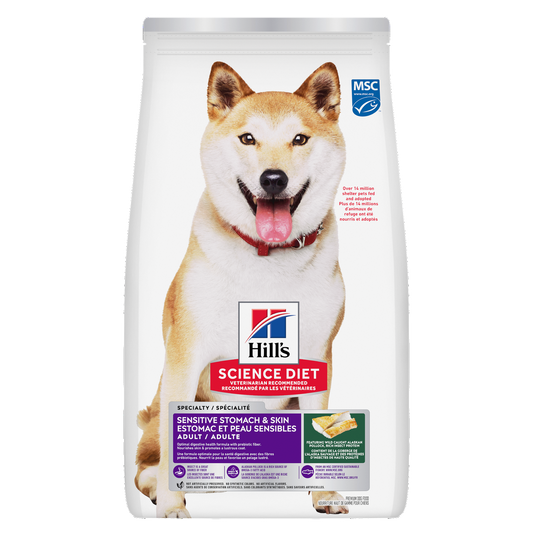 Estomac et peau sensibles adulte goberge durable, orge et farine d'insectes - nourriture sèche pour chien