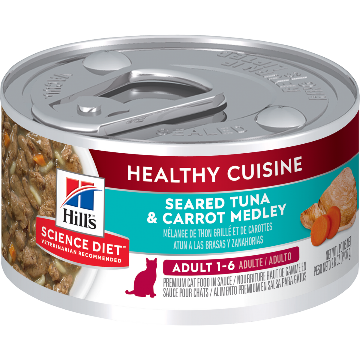 Cuisine santé adulte mélange de thon grillé et carottes - nourriture humide pour chat 79 g