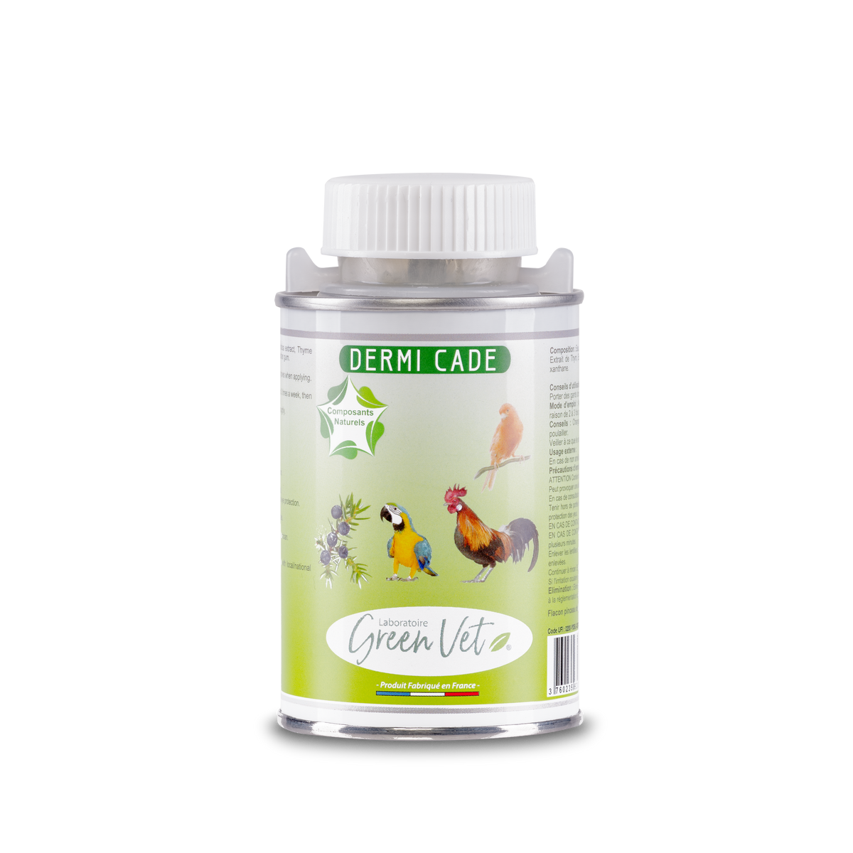 Dermicade flacon pinceau 250 ml - soin des pattes pour oiseau et volaille