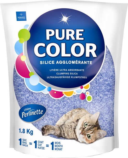 Silice agglomérante Pure Color - litière pour chat