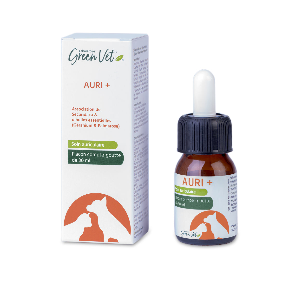 Auri+ soin auriculaire 30 ml - soin des oreilles pour chien et chat