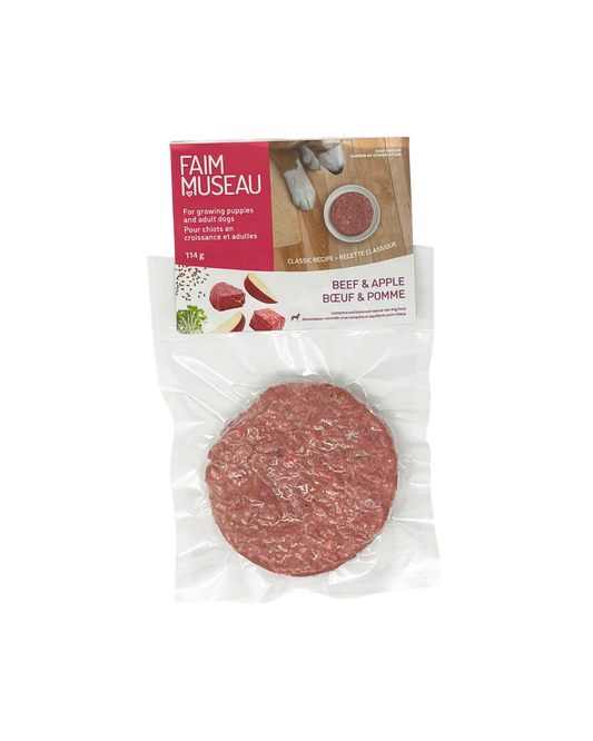 Bœuf et pomme - nourriture crue pour chien