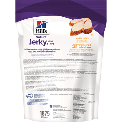 Gâteries naturelles pour chiens Jerky Mini-Strips avec du vrai poulet 201 g