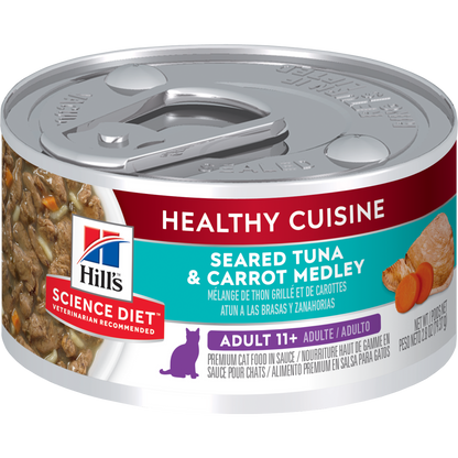 Cuisine santé sénior 11+ mélange de thon grillé et carottes - nourriture humide pour chat 79 g