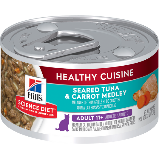 Cuisine santé sénior 11+ mélange de thon grillé et carottes - nourriture humide pour chat 79 g