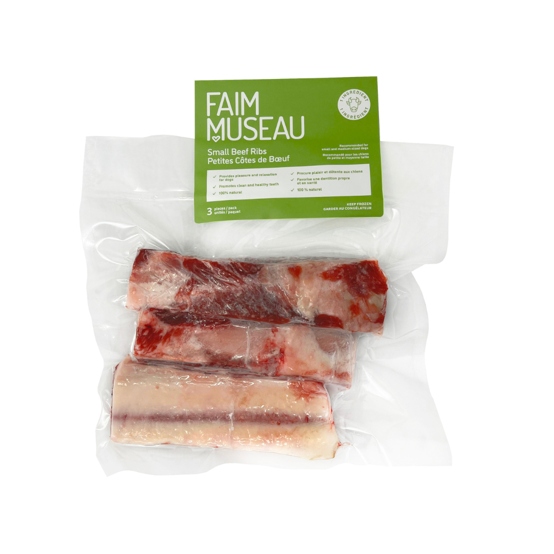 Petites côtes de bœuf crues pour chien - Faim Museau
