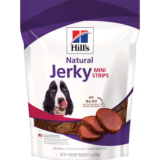 Gâteries naturelles pour chiens Jerky Mini-Strips avec du vrai bœuf 201 g