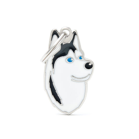 Médaille Husky sibérien noir et blanc