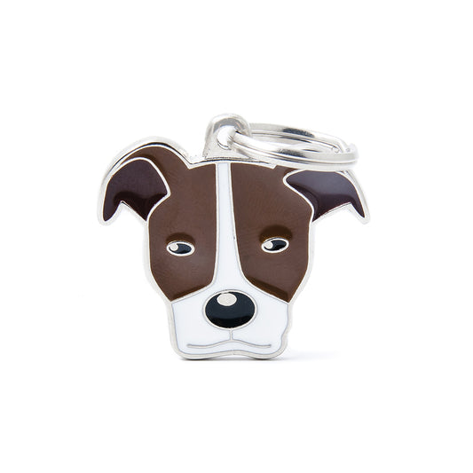 Médaille American Pit Bull Terrier brun et blanc