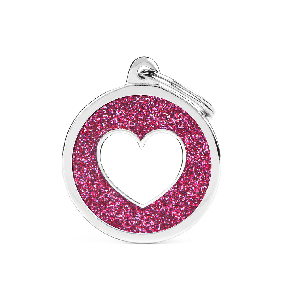 Médaille cercle coeur pailleté - MyFamily