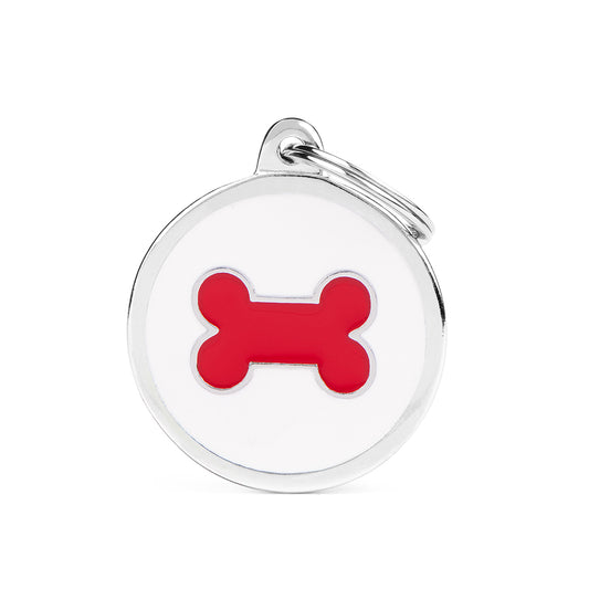 Médaille cercle os Charms blanche