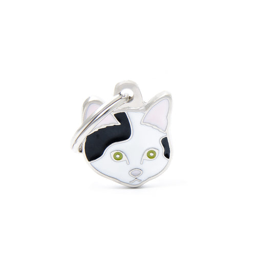 Médaille Chat européen à poil court noir et blanc