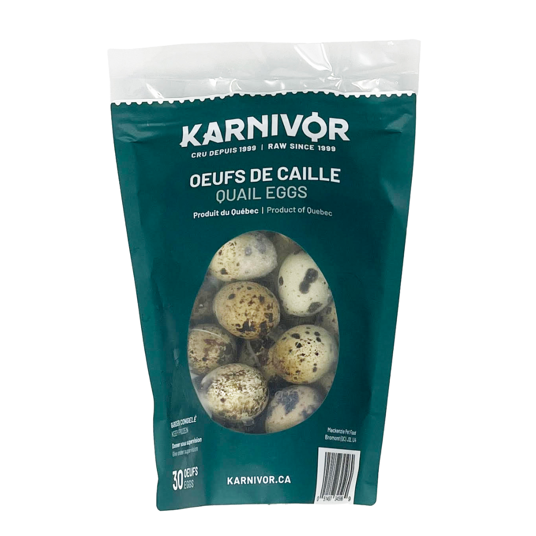 Œufs de caille entiers congelés - paquet de 30