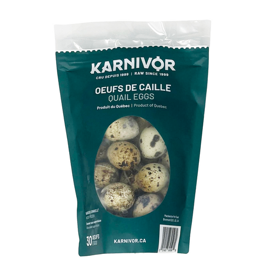 Œufs de caille entiers congelés - paquet de 30