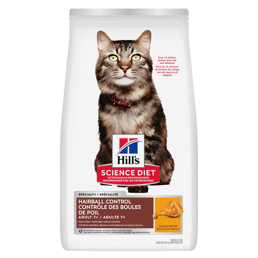 Contrôle des boules de poils sénior 7+ poulet - nourriture sèche pour chat 7,03 kg