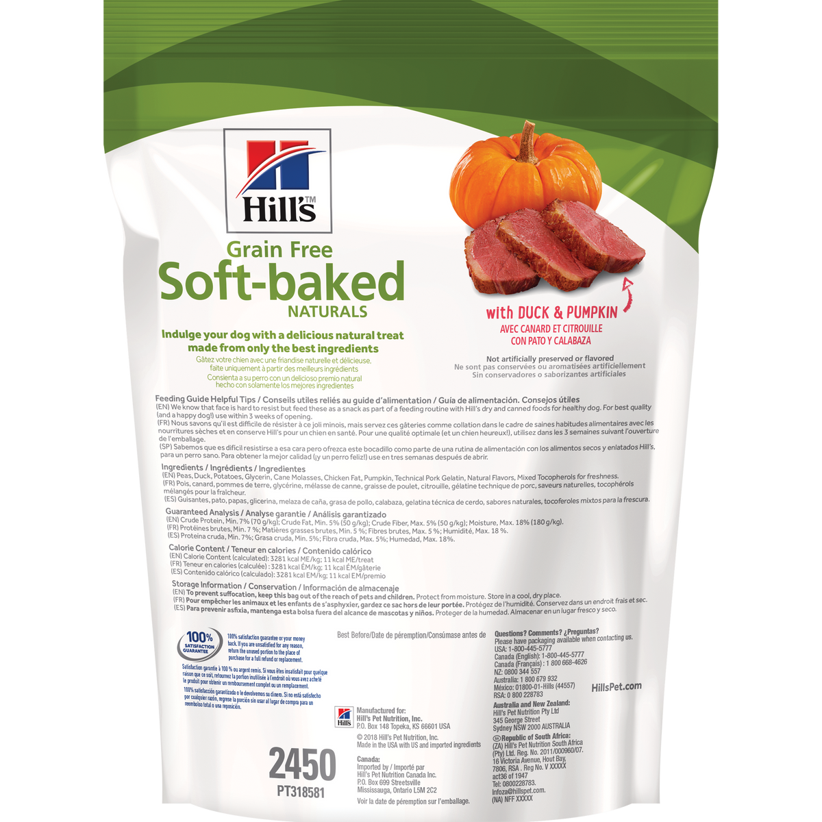 Gâteries pour chiens Soft-Baked Naturals sans grains avec canard et citrouille 227 g