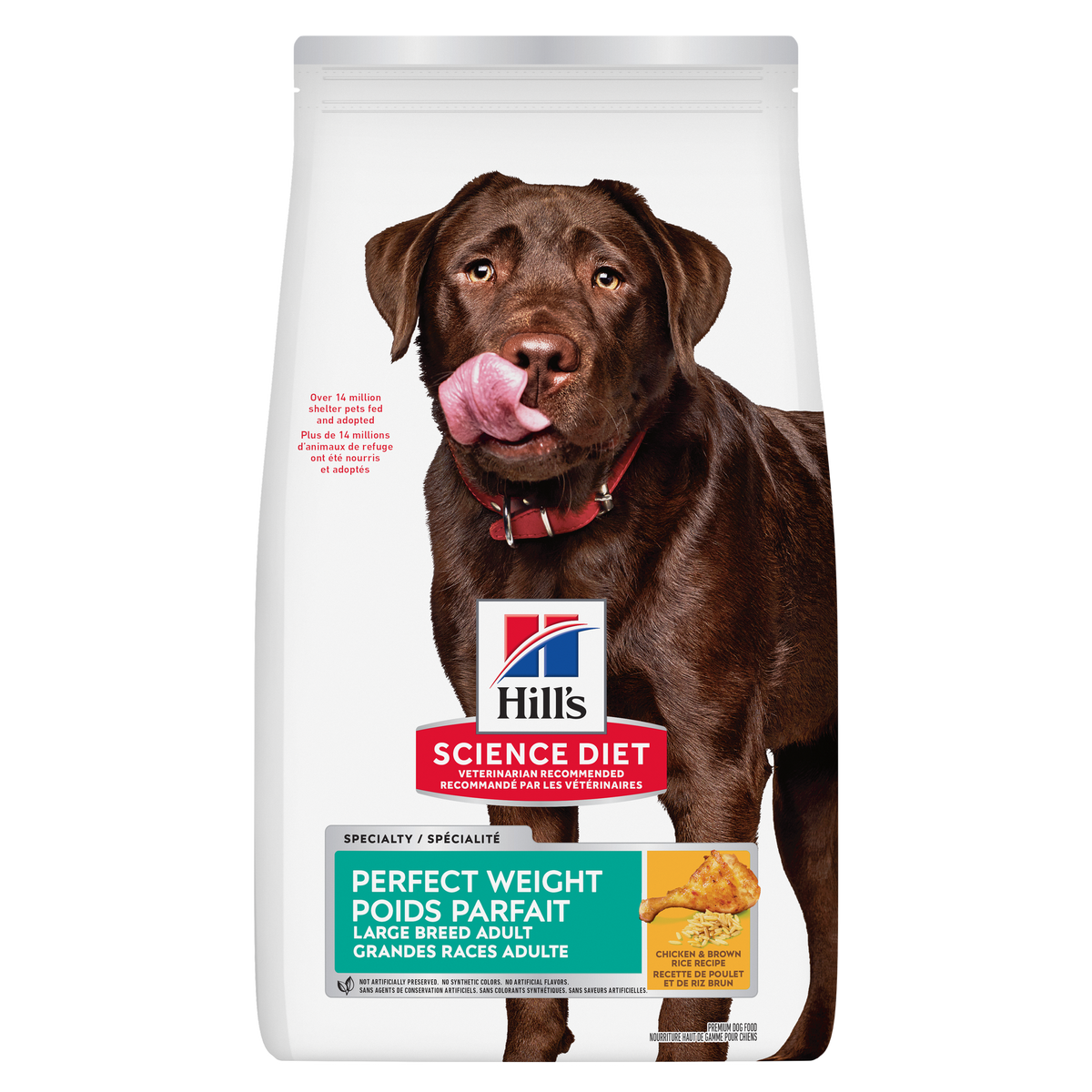 Poids parfait adulte grande race poulet - nourriture sèche pour chien 11,34 kg