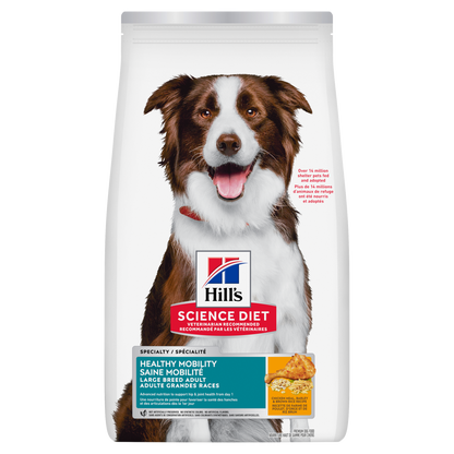 Mobilité saine adulte grande race poulet, riz et orge - nourriture sèche pour chien 13,61 kg