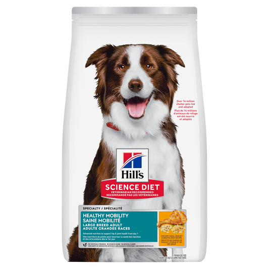 Mobilité saine adulte grande race poulet, riz et orge - nourriture sèche pour chien 13,61 kg