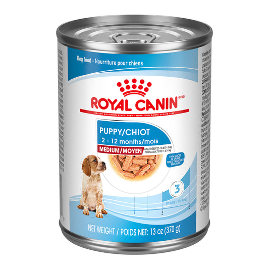 Moyen chiot fines tranches en sauce - nourriture humide pour chien 370 g