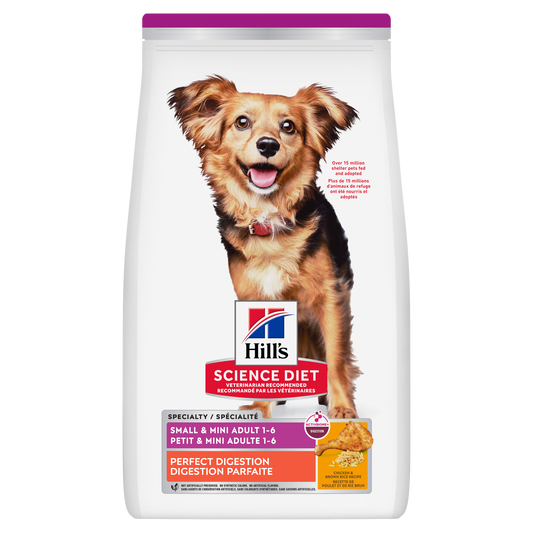 Digestion parfaite adulte petite race poulet et riz - nourriture sèche pour chien 1,58 kg