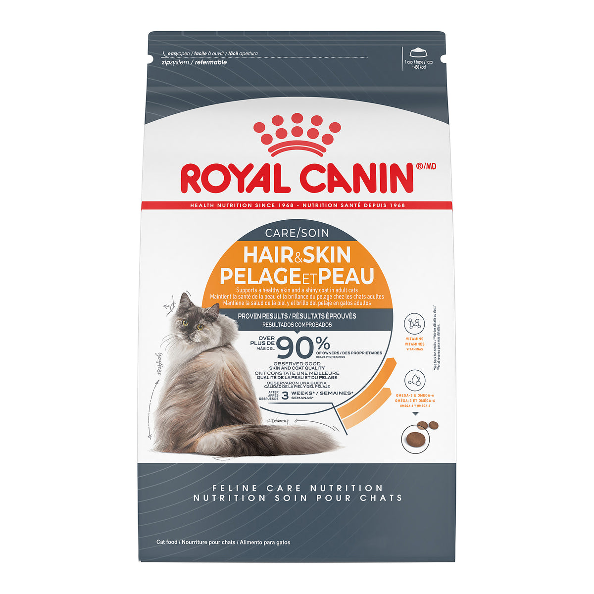 Soin pelage et peau - nourriture sèche pour chat 2,7 kg